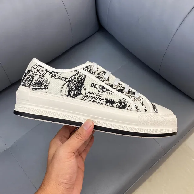 Dior B23 Graphic-Print Canvas Low-Top Sneakers 6
