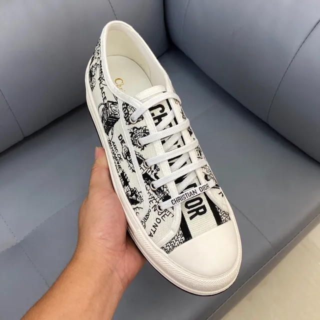 Dior B23 Graphic-Print Canvas Low-Top Sneakers 7