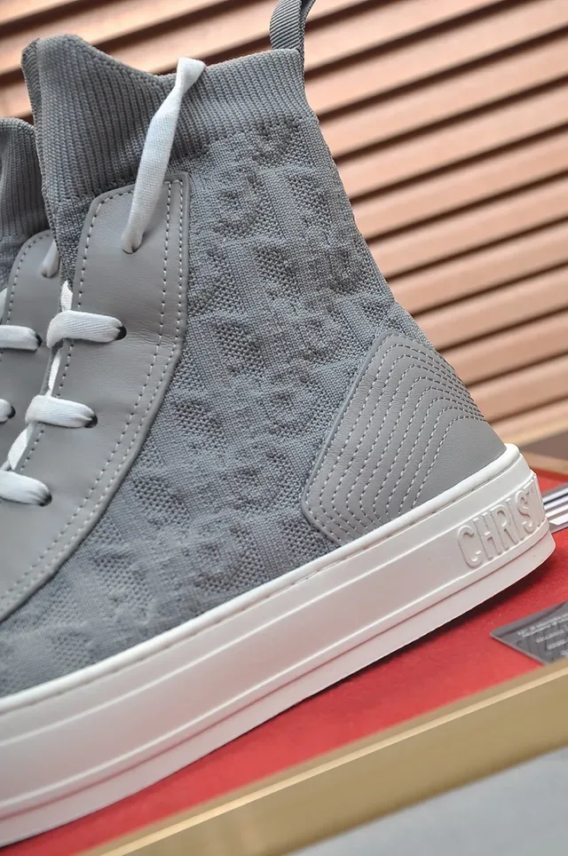 Dior B23 Gris Chaussures Lifestyle en Maille à Pied de Chaussette Hautes 2