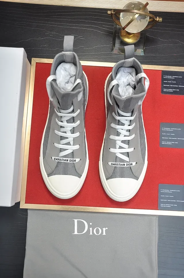 Dior B23 Gris Chaussures Lifestyle en Maille à Pied de Chaussette Hautes 5