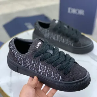 Dior B23 Monogrammed Canvas Black Lifestyle Sneakers