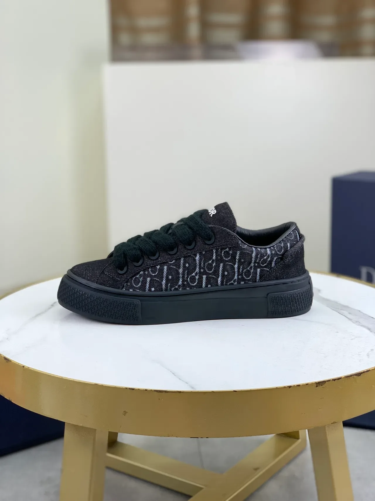 Dior B23 Monogrammed Canvas Black Lifestyle Sneakers 5