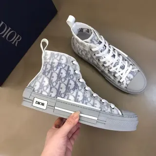 Dior B23 Oblique Monogram Gray High-Top Lifestyle Sneakers