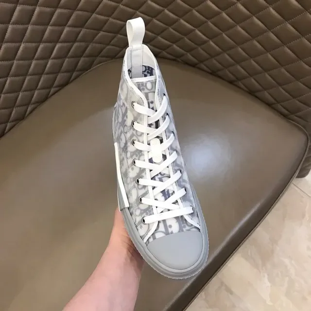 Dior B23 Oblique Monogram Gray High-Top Lifestyle Sneakers 3