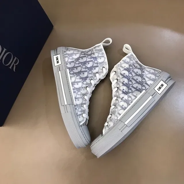 Dior B23 Oblique Monogram Gray High-Top Lifestyle Sneakers 7