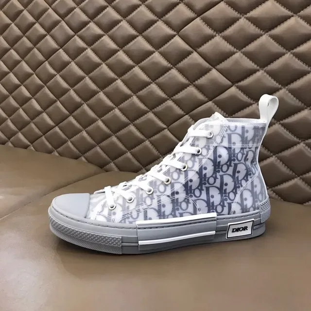Dior B23 Oblique Monogram Gray High-Top Lifestyle Sneakers 9