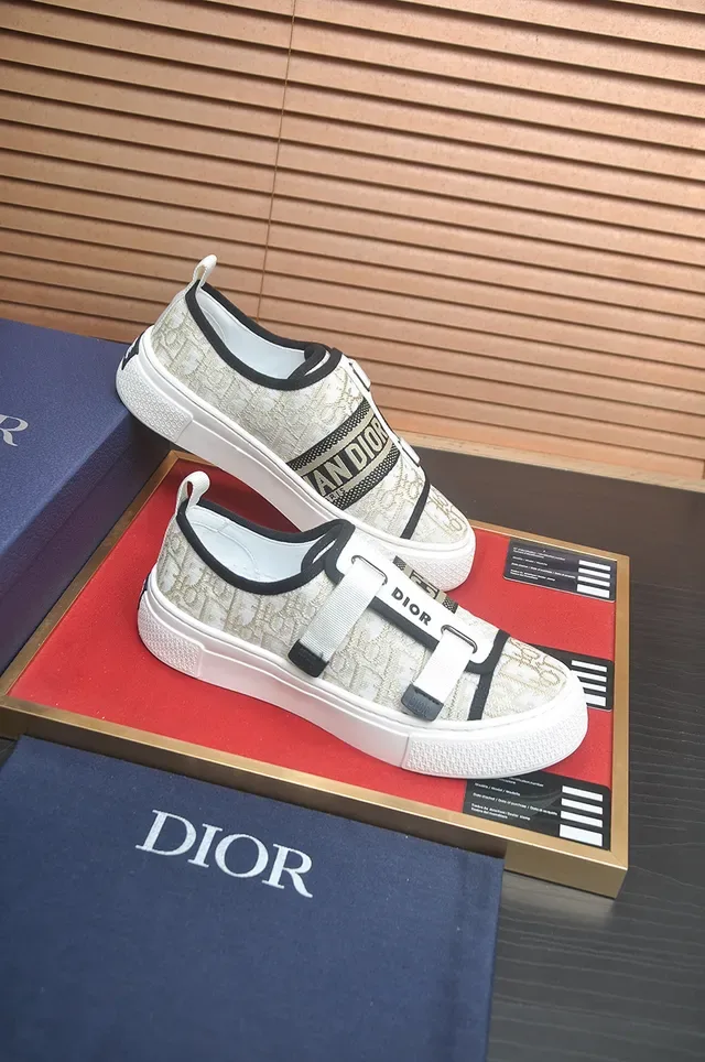 Dior B23 Sneakers lifestyle à sangle de jacquard couleur Off-White 4