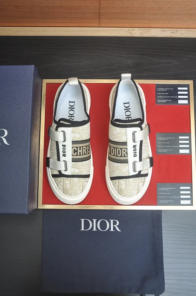 Dior B23 Sneakers lifestyle à sangle de jacquard couleur Off-White 5