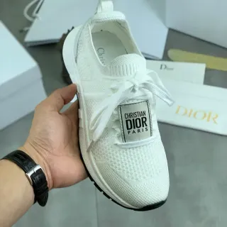 Dior B23 أبيض أسود أعلى نسيجي مربوط Lifestyle Sneakers