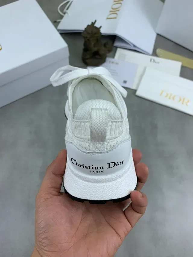 Dior B23 Blanc Noir Haut Tricot Lacets Lifestyle Sneakers 3