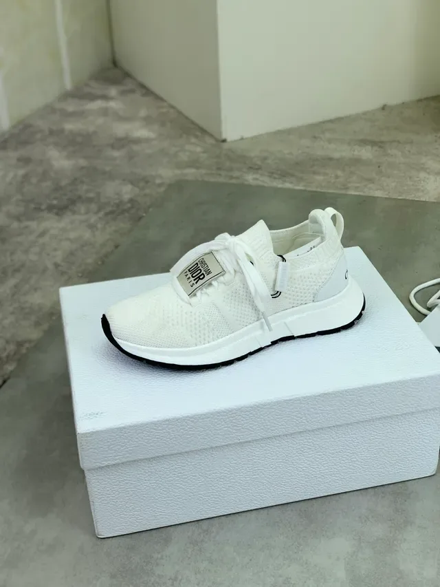 Dior B23 Blanc Noir Haut Tricot Lacets Lifestyle Sneakers 4