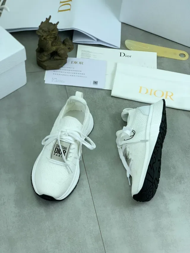 Dior B23 Blanc Noir Haut Tricot Lacets Lifestyle Sneakers 5