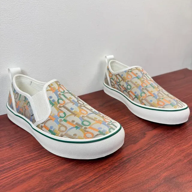 Dior B27 Beige Multicolor Slip-On Oblique Monogram Print Lifestyle Sneakers 1
