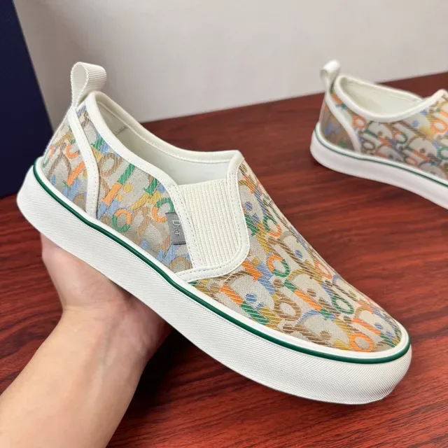 Dior B27 Beige Multicolor Slip-On Oblique Monogram Print Lifestyle Sneakers 3