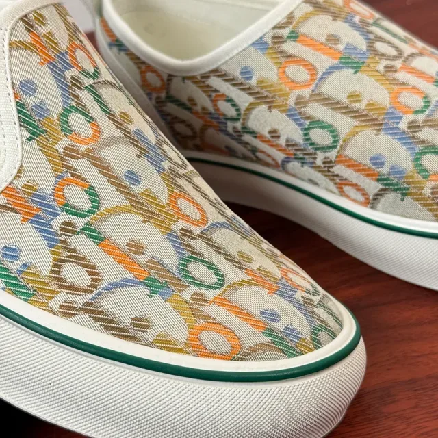 Dior B27 Beige Multicolor Slip-On Oblique Monogram Print Lifestyle Sneakers 4