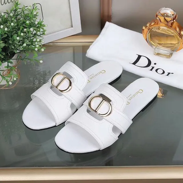 Dior B27 দ্বি-স্ট্র্যাপ CD বাকল সাদা ক্যাজুয়াল স্যান্ডেল 2