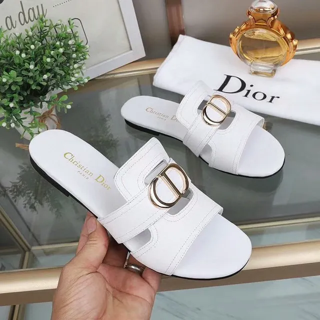 Dior B27 দ্বি-স্ট্র্যাপ CD বাকল সাদা ক্যাজুয়াল স্যান্ডেল 3