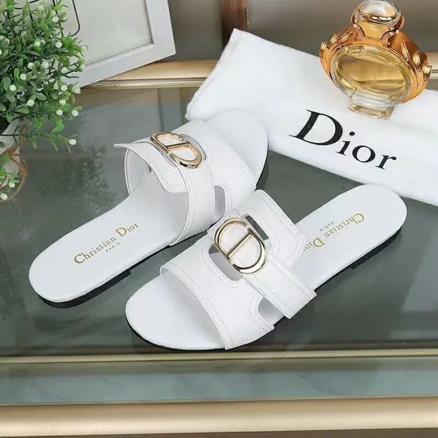 Dior B27 দ্বি-স্ট্র্যাপ CD বাকল সাদা ক্যাজুয়াল স্যান্ডেল 4