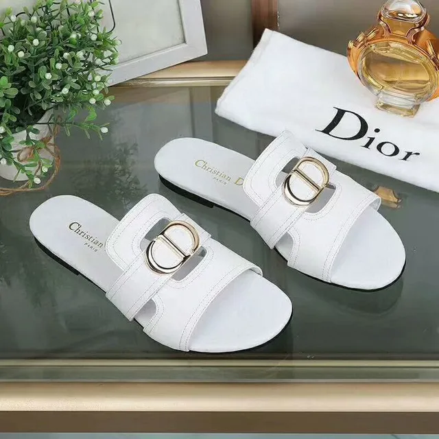 Dior B27 দ্বি-স্ট্র্যাপ CD বাকল সাদা ক্যাজুয়াল স্যান্ডেল 8