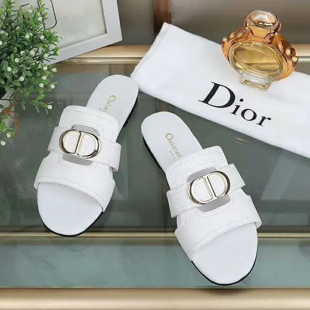 Dior B27 দ্বি-স্ট্র্যাপ CD বাকল সাদা ক্যাজুয়াল স্যান্ডেল 9