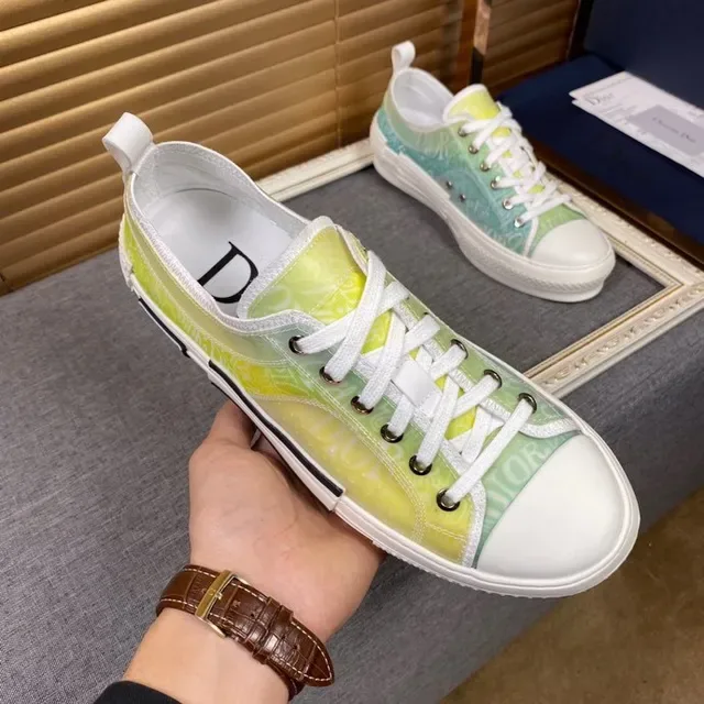 Dior B27 Gradient Yellow-Green Lifestyle Sneakers 2