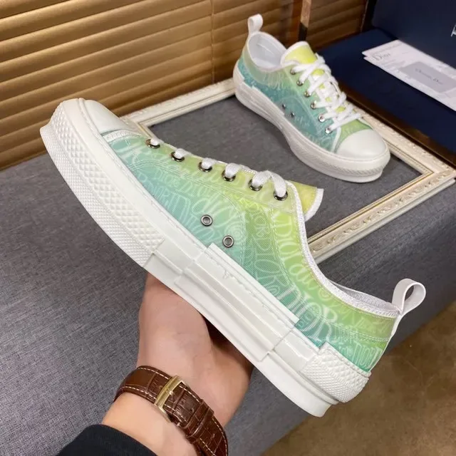 Dior B27 Gradient Yellow-Green Lifestyle Sneakers 4