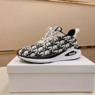Dior Beige Noir Monogramme Jacquard Tige Esculpte Blanc Médiasole Lifestyle Sneakers