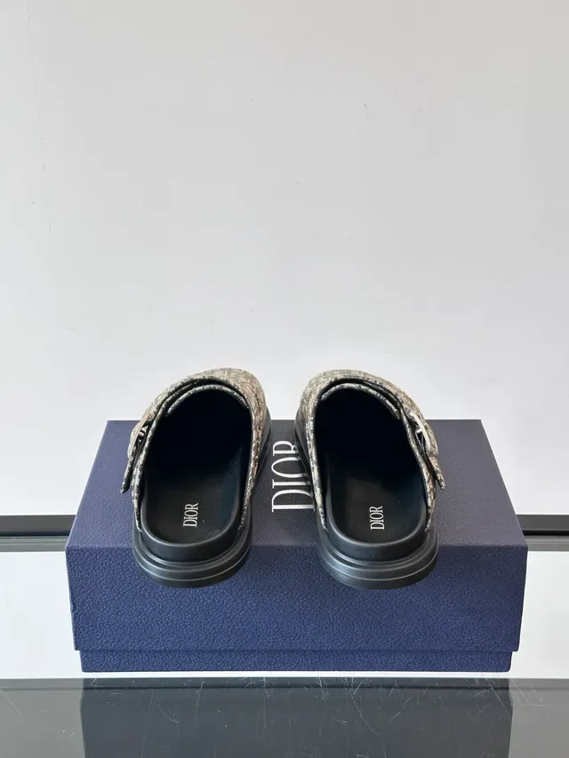 Dior Beige Black Monogrammed Canvas Buckle Strap Loafer 3