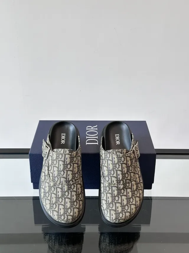 Dior Beige Black Monogrammed Canvas Buckle Strap Loafer 4