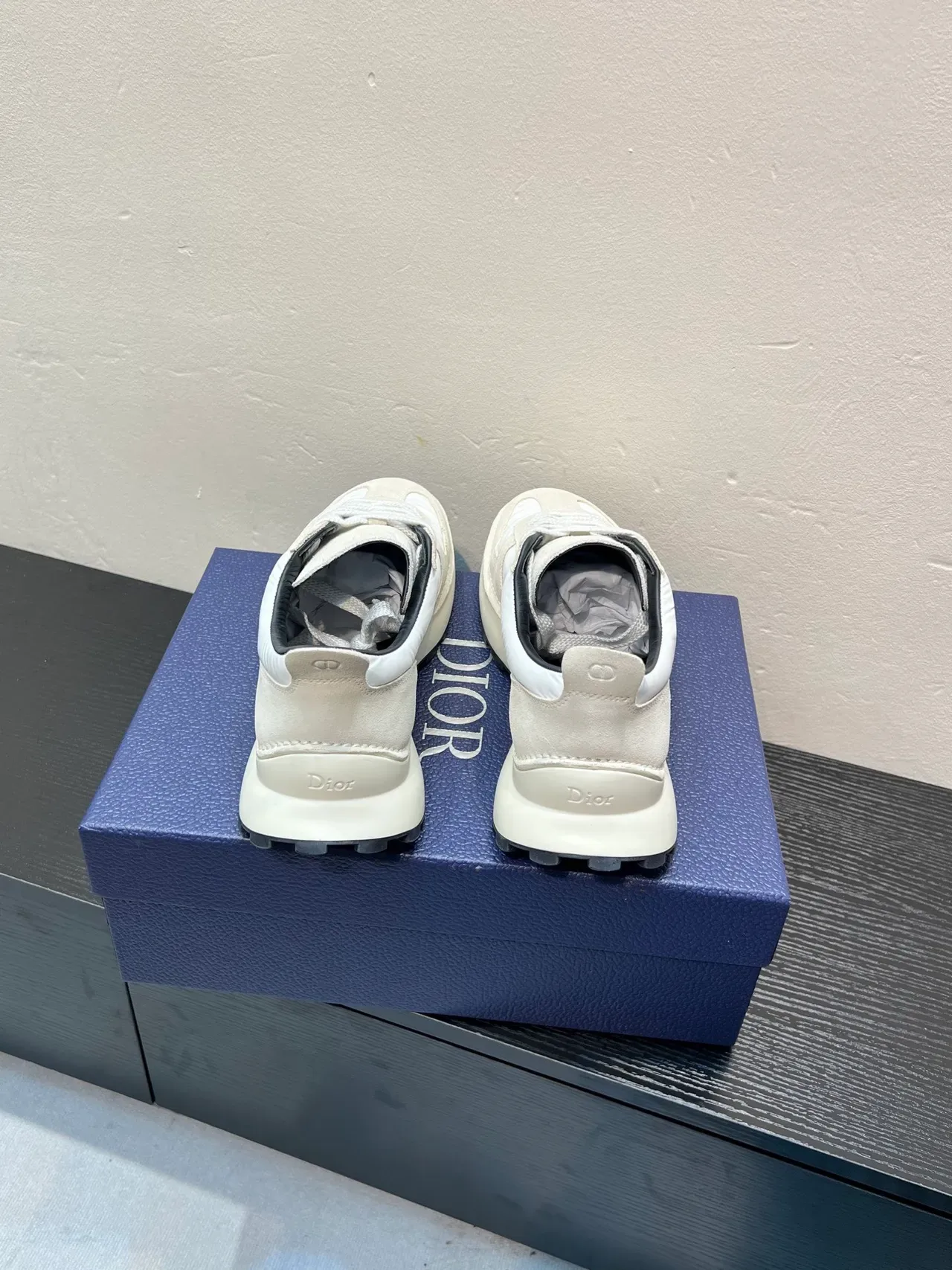 Dior Beige Black Off-White Suede And Nylon Upper Embroidered Logo Panel Lifestyle Sneakers 6