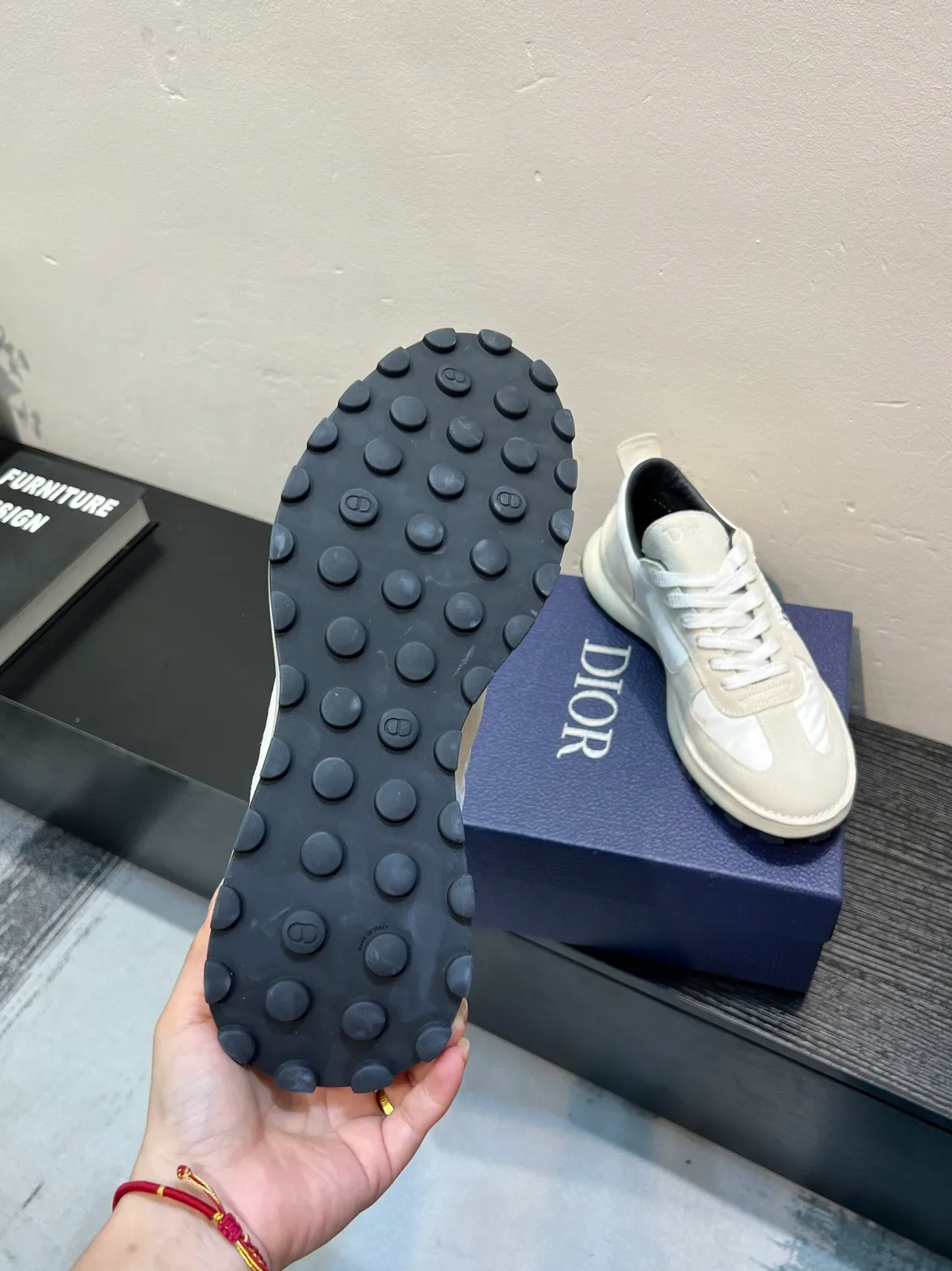 Dior Beige Black Off-White Suede And Nylon Upper Embroidered Logo Panel Lifestyle Sneakers 9