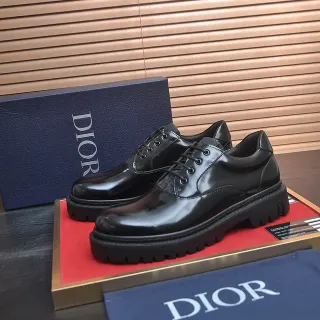 Dior Black Glossy Patent Leather Upper Chunky Lug Sole Oxford Shoes