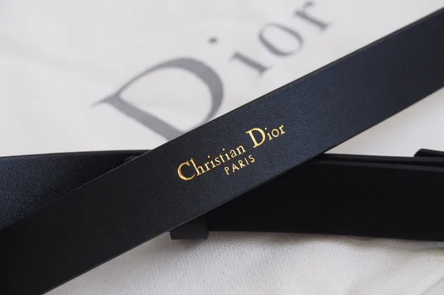 Dior Black Gold Slim CD Monogram Buckle Leather Belt 4