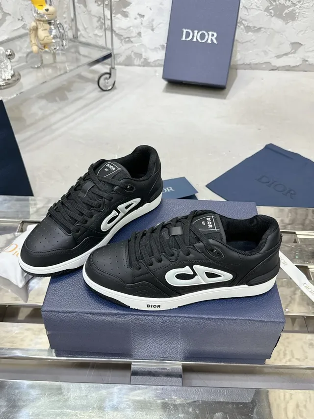 Dior sneakers lifestyle noir blanc cuir empeigne midsole contrasté 8