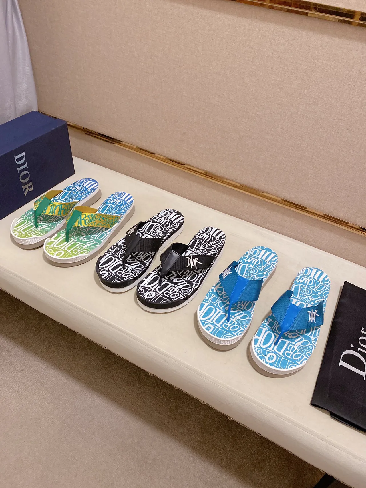 Dior Blue Strap Platform Slipper 2