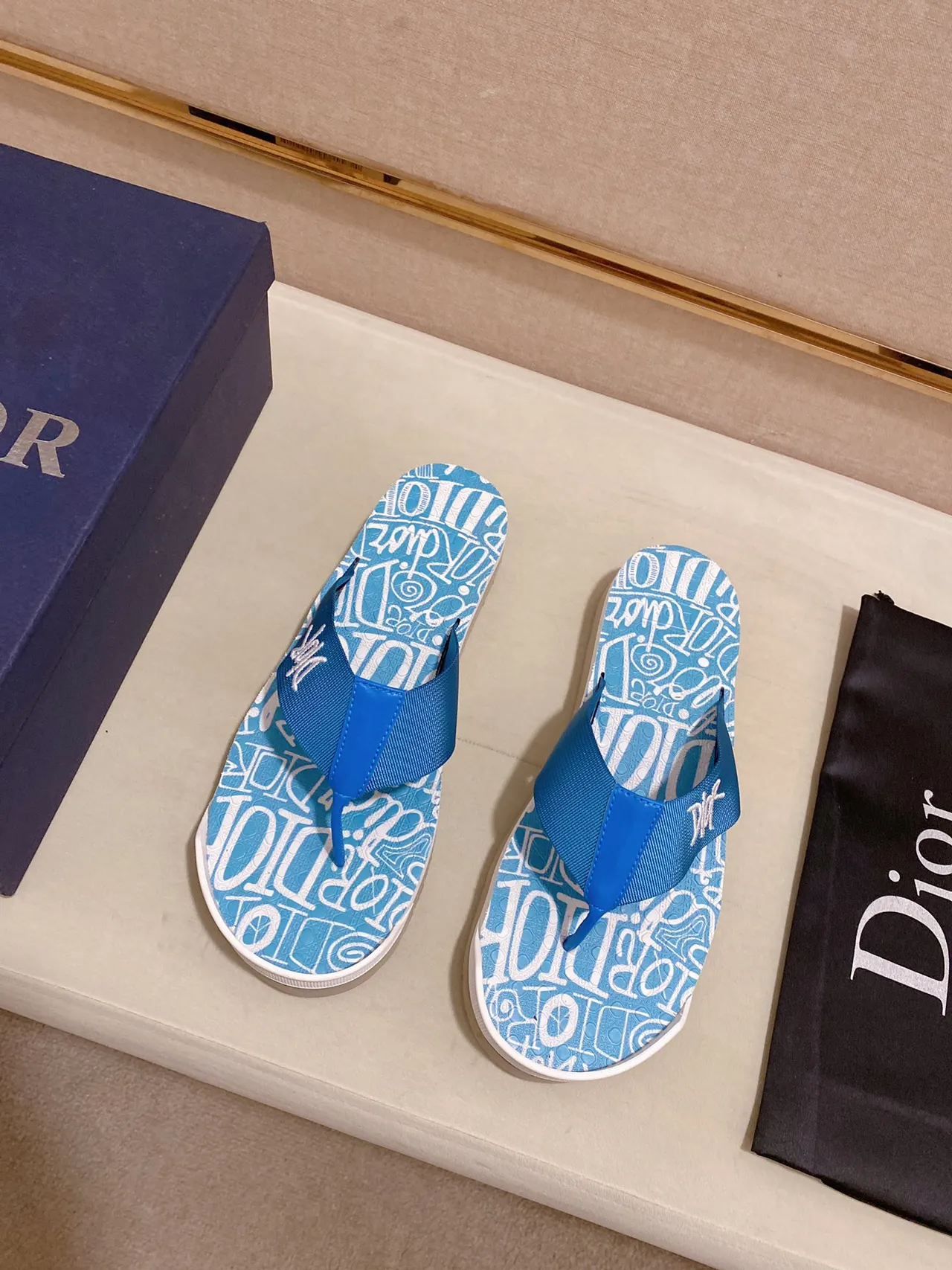Dior Blue Strap Platform Slipper 3