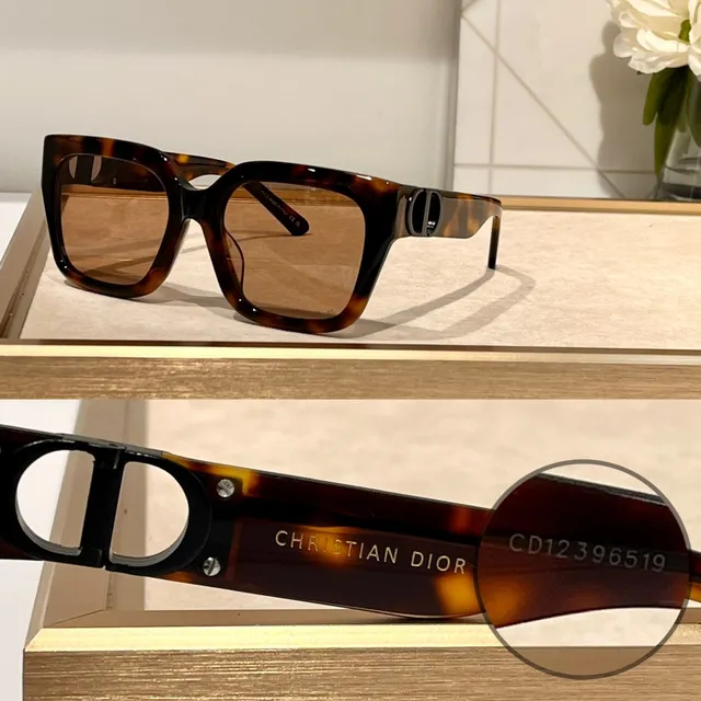 Dior Brown Beige Oversized Square Frame Tortoiseshell Acetate Sunglasses 1