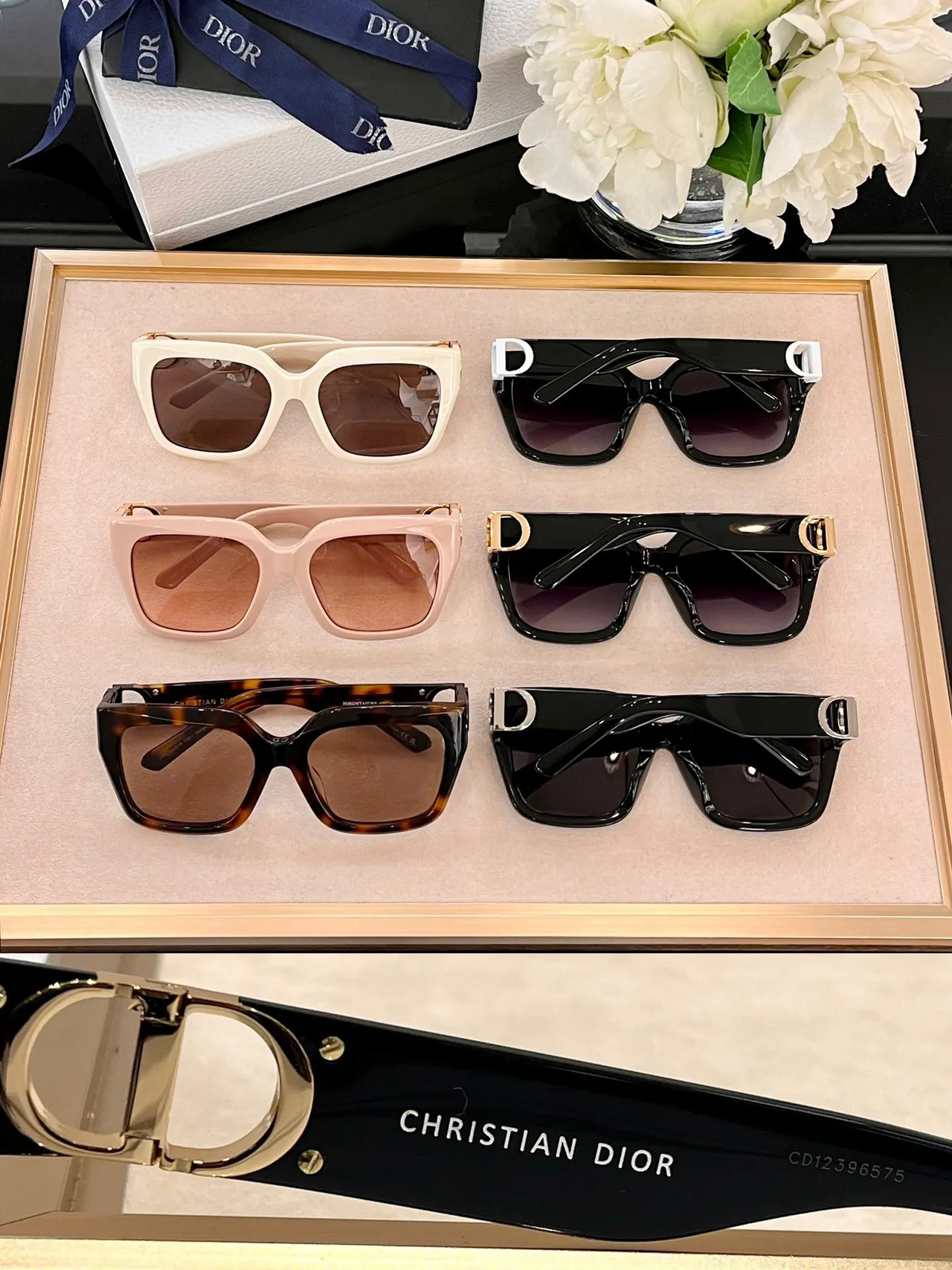 Dior Brown Beige Oversized Square Frame Tortoiseshell Acetate Sunglasses 4