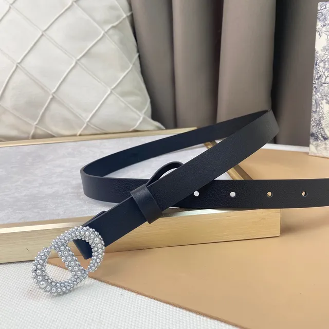 Dior CD Belt কালো রূপালি ক্রিস্টাল-এম্বেলিশড মুক্তা বাকেল চামড়ার বেল্ট 6