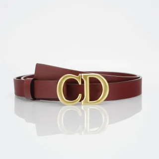 Dior CD Belt Burgundy Gold-Tone Leather Belt