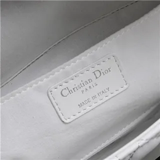 Dior Lady Dior White Quilted Top-Handle Tote Bag 4