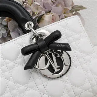 Dior Lady Dior White Quilted Top-Handle Tote Bag 7