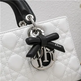 Dior Lady Dior White Quilted Top-Handle Tote Bag 10