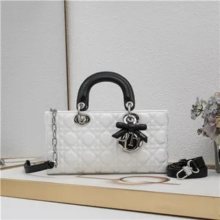 Dior Lady Dior White Quilted Top-Handle Tote Bag 11