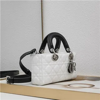 Dior Lady Dior White Quilted Top-Handle Tote Bag 12