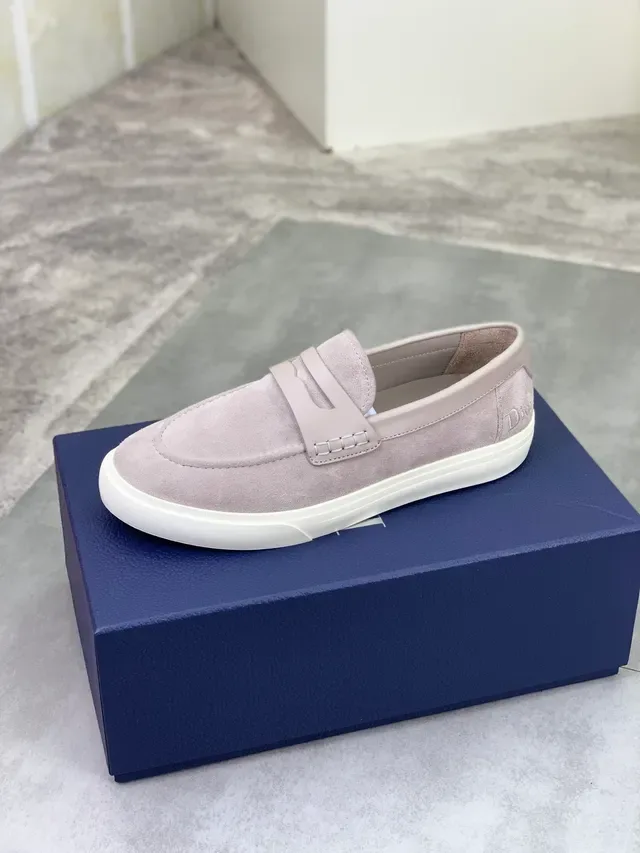 Dior Loafer Beige White Suede Upper Penny Strap Loafer 4