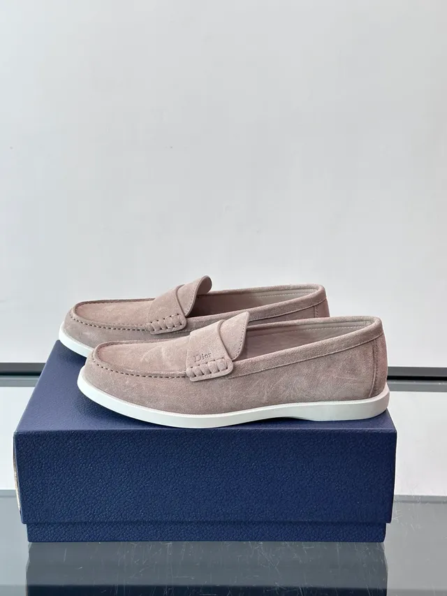 Dior Loafer Beige White Suede Upper Penny Strap Loafer 5