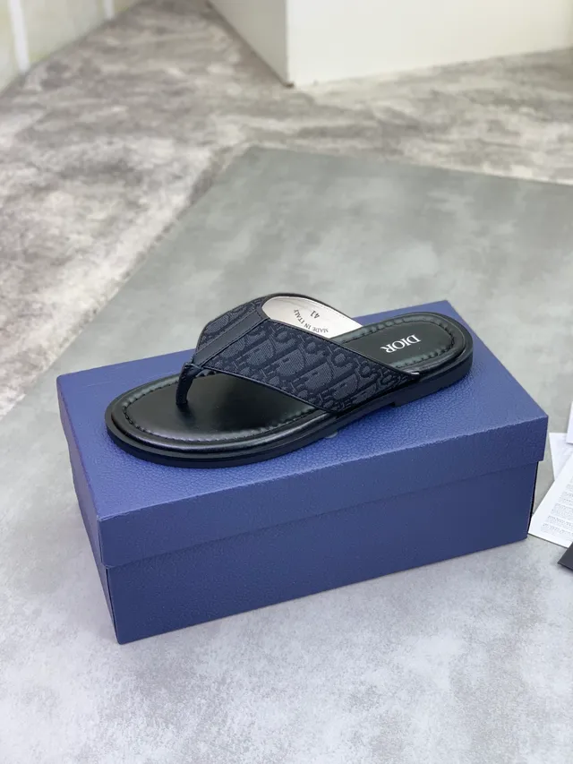 Dior Monogram Canvas Thong Slipper 4