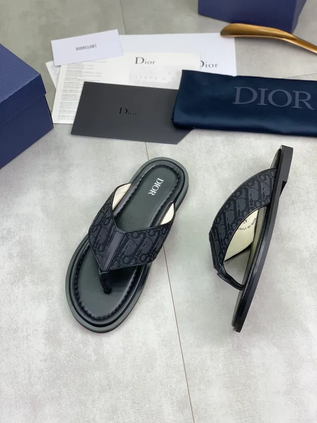 Dior Monogram Canvas Thong Slipper 5