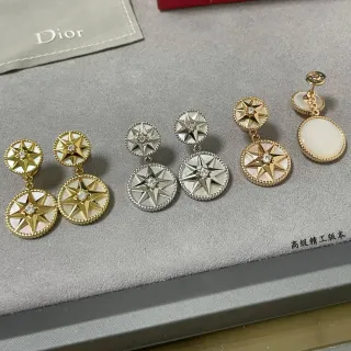 Dior Rose des Vents Double-Drop Star Motif Earrings